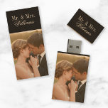 Custom Wedding Photo Monogram USB Flash Drive<br><div class="desc">Custom designed USB flash drive. Personalise it with your wedding photo and monogram, year or other custom photos and text. Click Customise It to add more photos or text and create a unique one of a kind design. Perfect for organising wedding photos or sharing digital photos with family and friends!...</div>