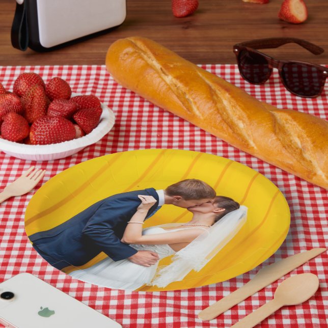 Custom Wedding Photo Paper Plate (Picnic)