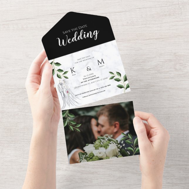 Custom Wedding Photo Save the Date Invitation (Tearaway)
