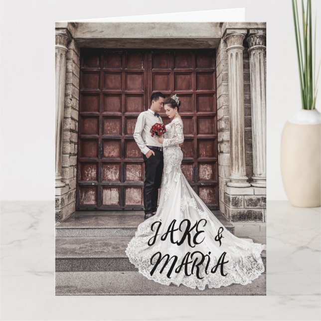 CUSTOM WEDDING PHOTO SCRIPT GREETING CARDS (Front)
