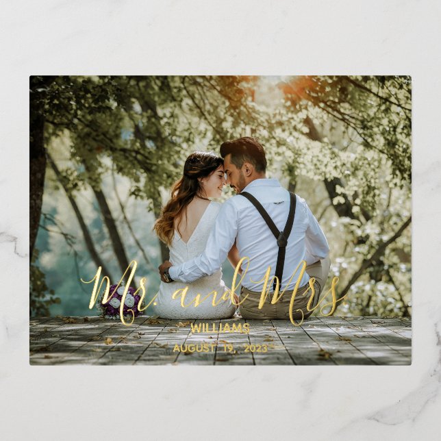 Custom Wedding Photo  Thank you Card (Front)