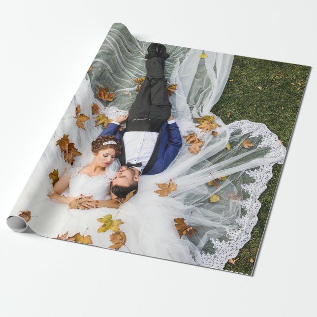 Custom Wedding Photo Wrapping Paper (Unrolled)