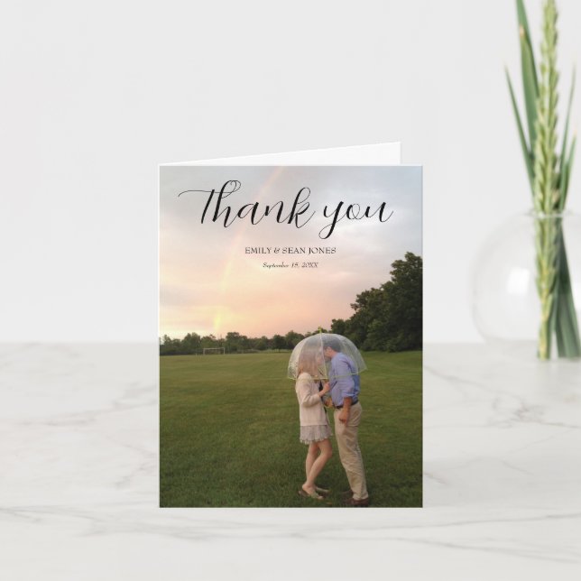 Custom Wedding Photograph Thank You Card (Front)