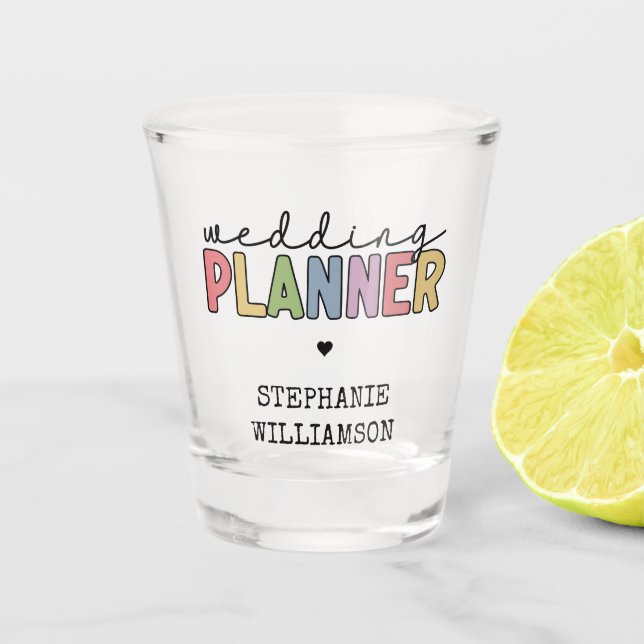 Custom Wedding Planner Event Planner Shot Glass (Front)