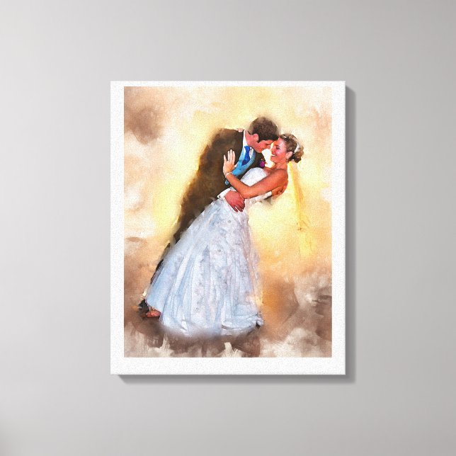 custom wedding portrait , personalised gift art canvas print (Front)