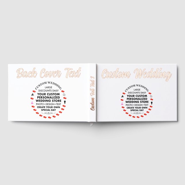 Custom Wedding Real Foil Guest Book - ROSE GOLD (Full)