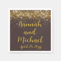 Custom Wedding Reception Brown & Gold Personalised
