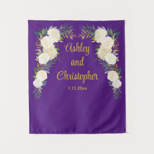 Custom Wedding Reception Prop Personalised Floral Tapestry