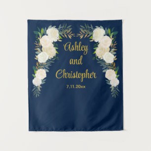 Custom Wedding Reception Prop Personalised Floral Tapestry