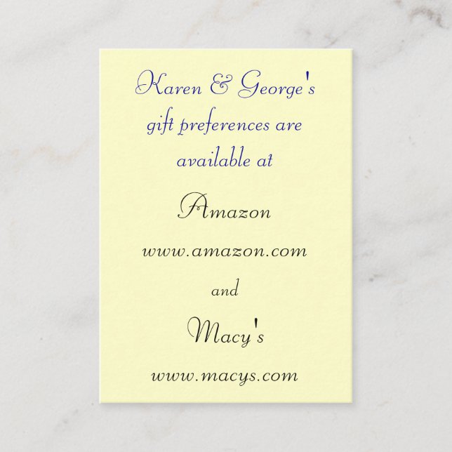 Custom Wedding Registry Cards (Front)