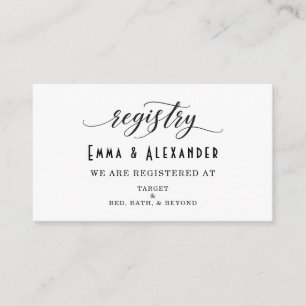 Custom Wedding Registry Enclosure Card