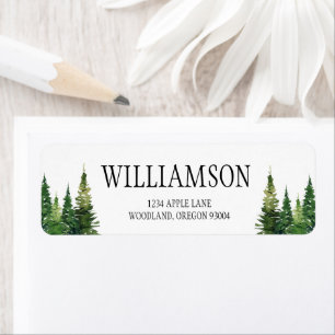 Custom Wedding Return Labels   Woodland Trees