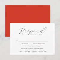 Custom Wedding RSVP Cards Red