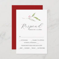 Custom Wedding RSVP Cards Winter Botanicals