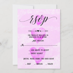Custom Wedding RSVP traditional hearts Invitation