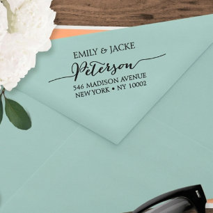 Custom Wedding Rubber Stamp Monogram Elegant