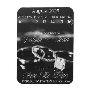 Custom Wedding Save The Date Calendar Magnet 