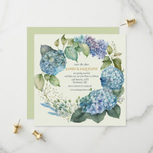 Custom Wedding Save the Date Hydrangeas