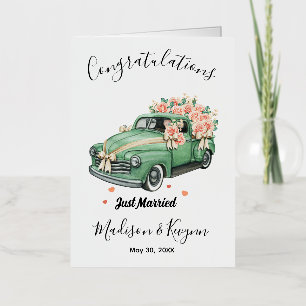 Custom Wedding Shower - Just Married Foil Greeting Card
