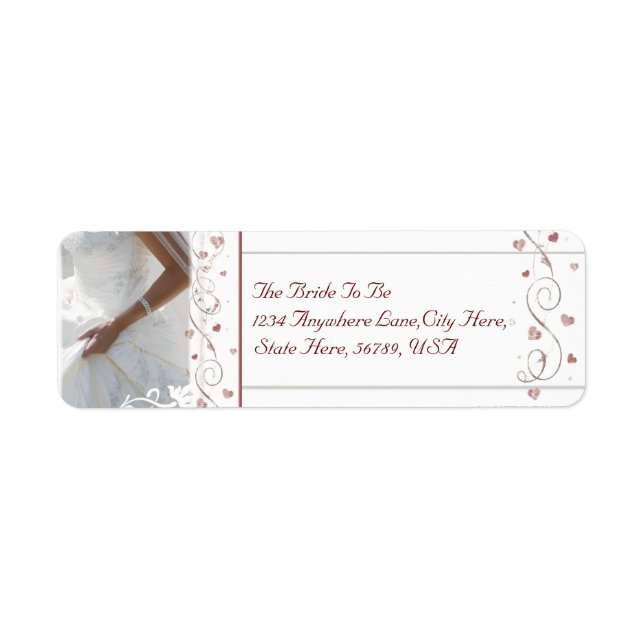 Custom Wedding Shower Return Address Labels (Front)