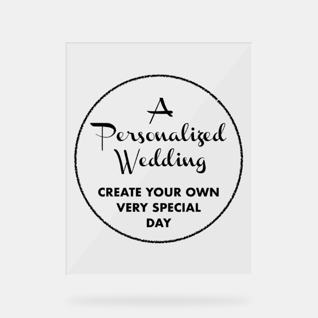 Custom Wedding Sign 10" x 8" Acrylic (Front)