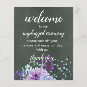 Custom Wedding Signs Chalkboard Purple Mint Floral