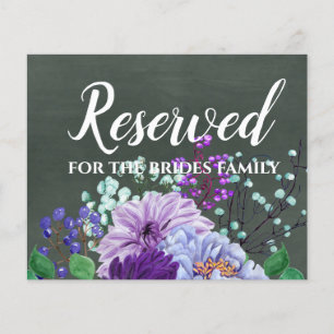 Custom Wedding Signs Chalkboard Purple Mint Floral