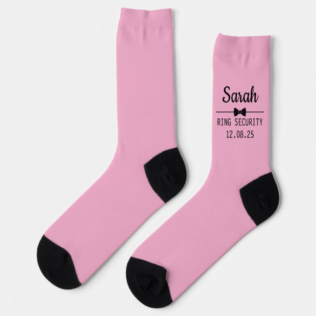  Custom Wedding Socks with Name and Wedding Date (Left)