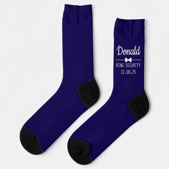  Custom Wedding Socks with Name and Wedding Date (Left)