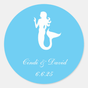 Custom Wedding Sticker Mermaid