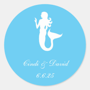 Custom Wedding Sticker Mermaid