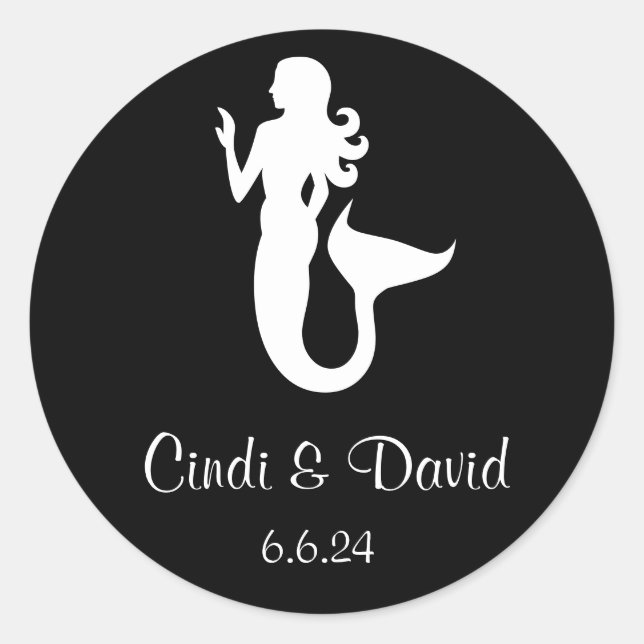 Custom Wedding Sticker Mermaid (Front)