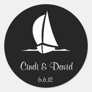Custom Wedding Sticker Sailboat