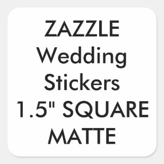 Custom Wedding Stickers 1.5" SQUARE MATTE (20 pk.)