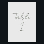 Custom Wedding Table Number Card<br><div class="desc">Custom wedding table numbers in a modern script. Great day of stationery in dark silver. Customise the card with your desired text and table number. Use the template to create your own custom wedding table number.</div>