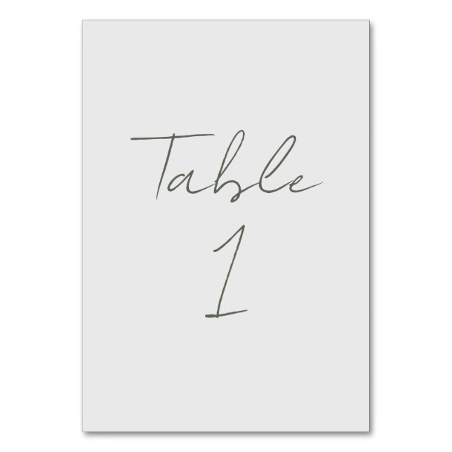 Custom Wedding Table Number Card (Front)