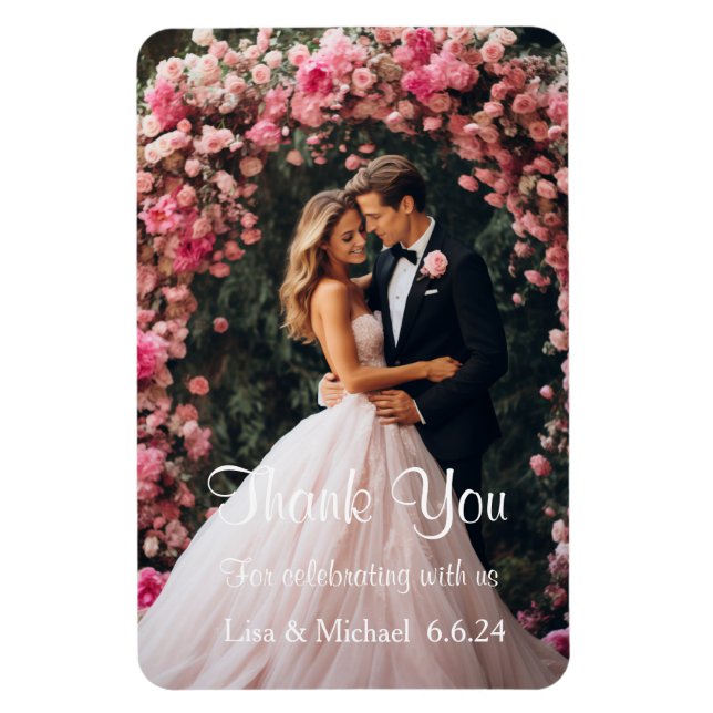 Custom Wedding Thank You Magnet (Vertical)