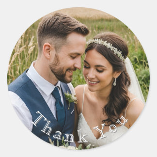 custom Wedding Thank You Single Photo Sticker