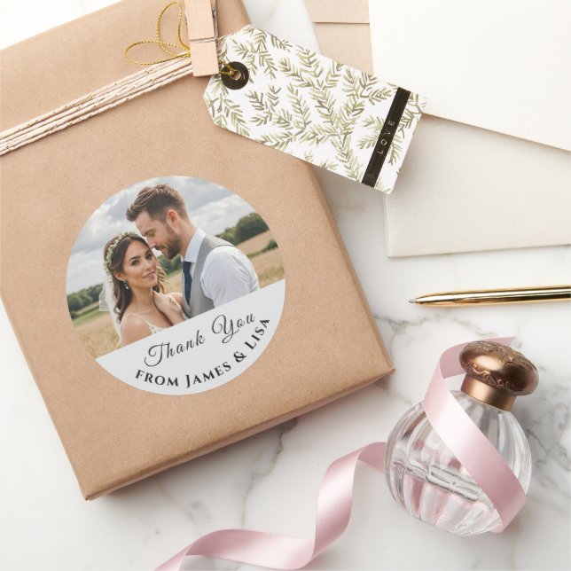 custom Wedding Thank You Single Photo Sticker (Gifting)