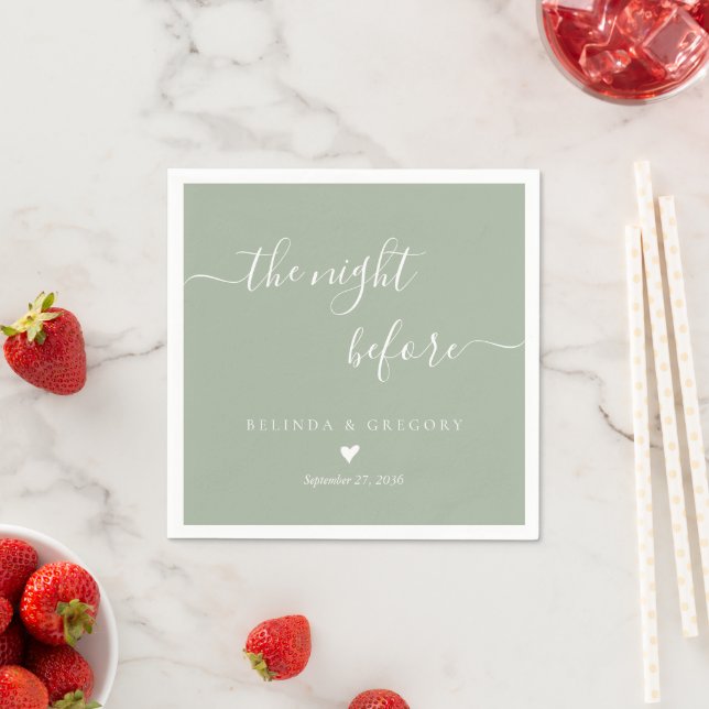 Custom Wedding The Night Before Rehearsal Dinner Napkin (Insitu)
