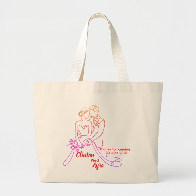Custom Wedding Tote Bag – Personalised  (Front)