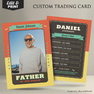Custom Wedding Trading Cards, Father of Groom Card