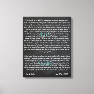 Custom Wedding Vows on Canvas