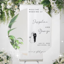Custom wedding welcome banner, welcome sign