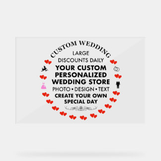 Custom Wedding Welcome Sign 12" x 18" Acrylic