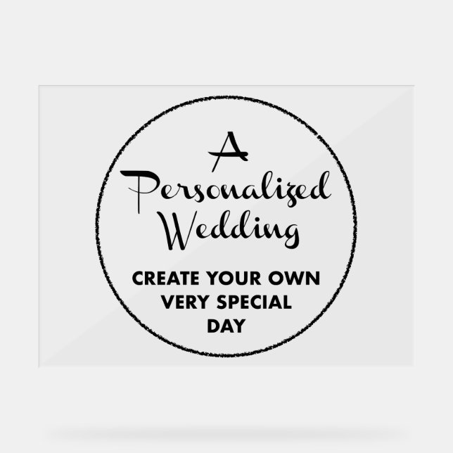 Custom Wedding Welcome Sign 18" x 24" Acrylic (Front)