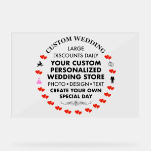 Custom Wedding Welcome Sign 20" x 30" Acrylic
