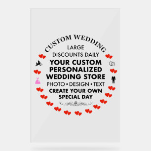 Custom Wedding Welcome Sign 36" x 24" Acrylic