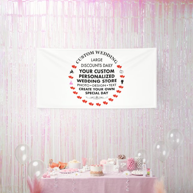 Custom Wedding Welcome Sign 4' x 8' Vinyl Banner (Party)