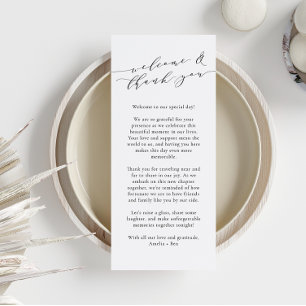 Custom Wedding Welcome Thank You Place Card